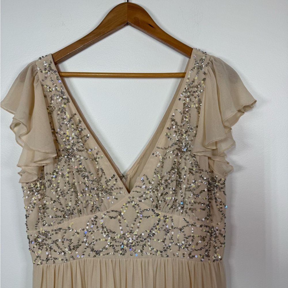 BHLDN Anthropologie Daphne Sequin Formal Bridal Gown Dress - Picture 3 of 9